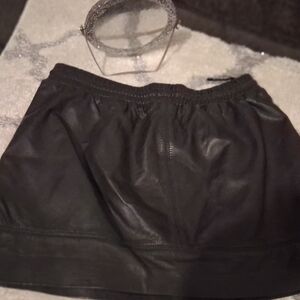 Black Faux Leather Skirt
